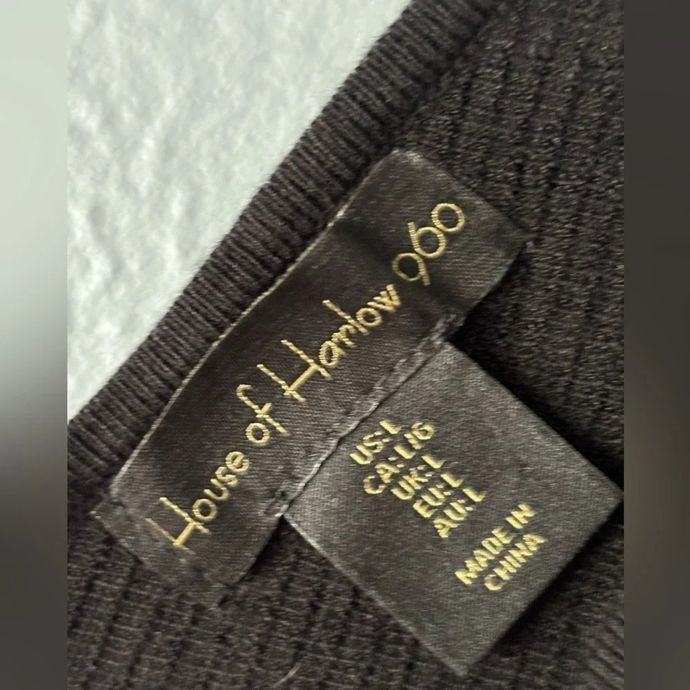 House of Harlow 1960, ribbed, cropped, tank, black, size large - Picture 4 of 7